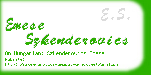 emese szkenderovics business card